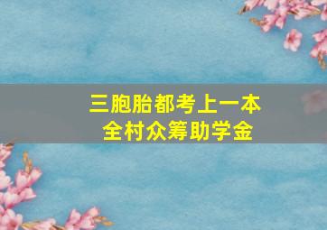 三胞胎都考上一本 全村众筹助学金